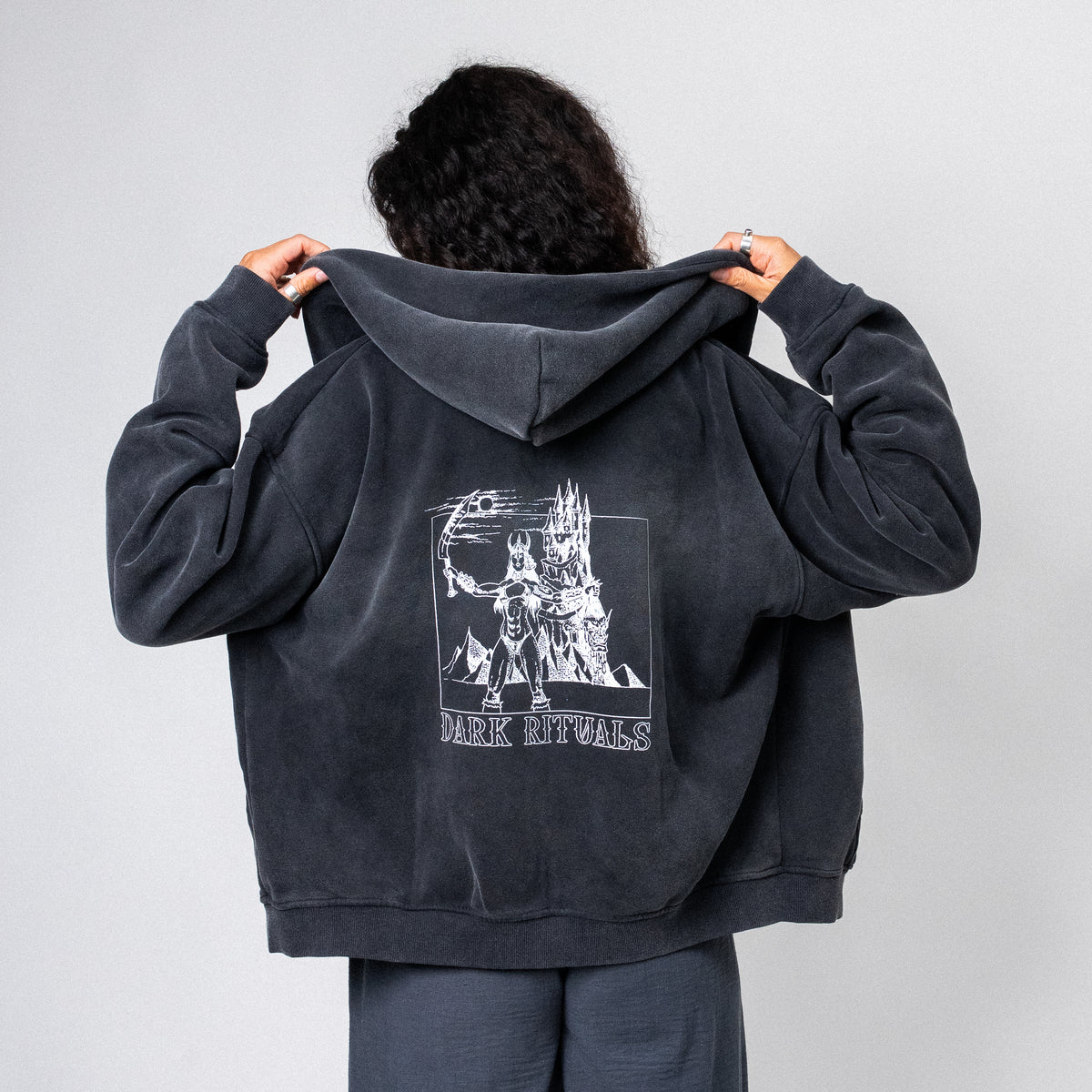 "Blood Goddess" Faded Zip Hoodie